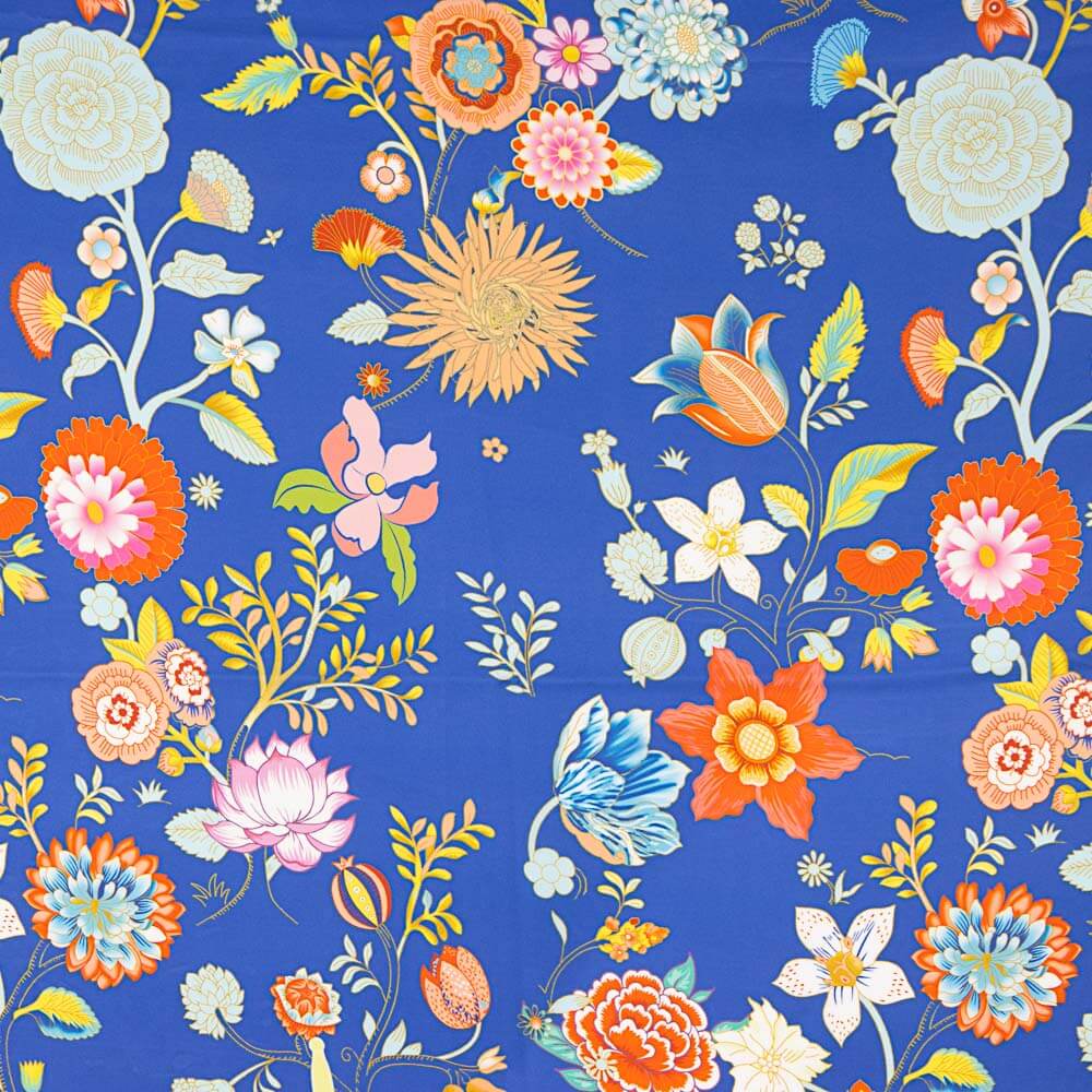 Cetim Estampado Manila Azul - Ribes y Casals