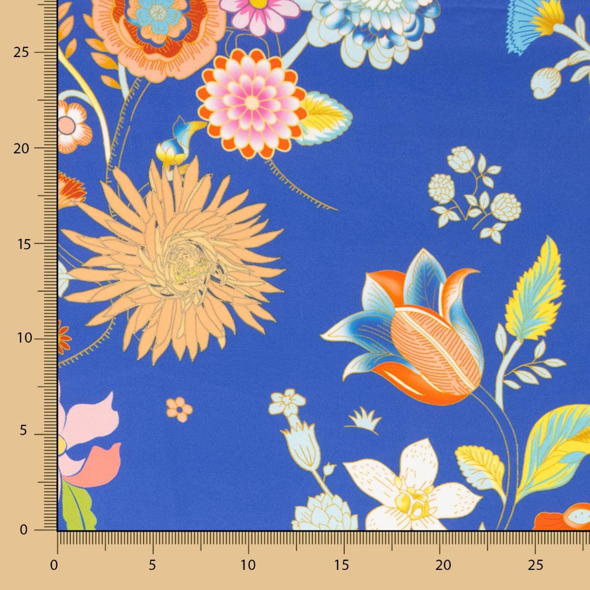 Cetim Estampado Manila Azul - Ribes y Casals