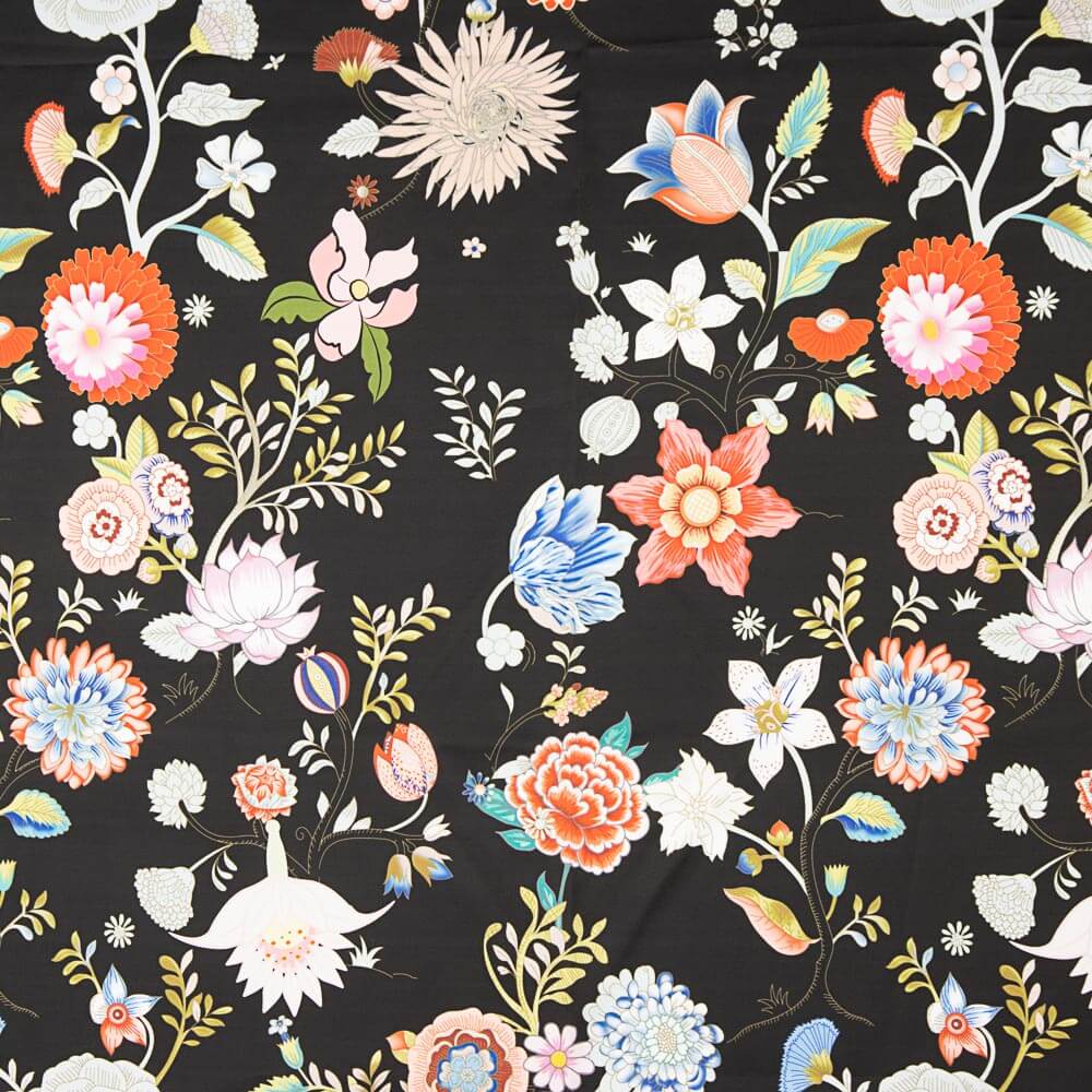 Cetim Estampado Manila Preto - Ribes y Casals