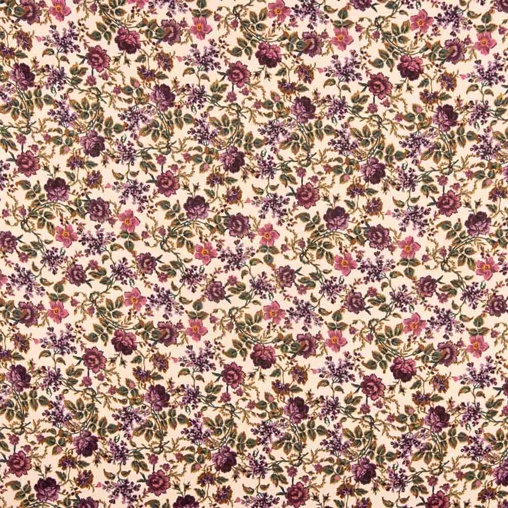 Cetim Pele de Pêssego Floral - Ribes y Casals