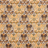 Cetim Poliéster Estampado Nimes Laranja - Ribes y Casals