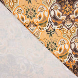 Cetim Poliéster Estampado Nimes Laranja - Ribes y Casals