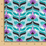 Cetim Spandex Flores Sálvia - Ribes y Casals