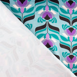 Cetim Spandex Flores Sálvia - Ribes y Casals