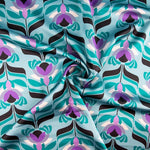 Cetim Spandex Flores Sálvia - Ribes y Casals