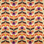 Cetim Spandex Flores Bege Doré - Ribes y Casals