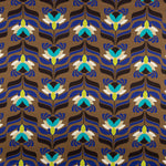 Cetim Spandex Flores Marrom - Ribes y Casals