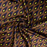 Cetim Spandex Penas Marrom - Ribes y Casals