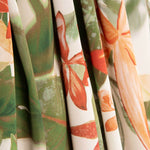 Cetim de poliéster com estampado de orquídeas tropicais - Ribes y Casals