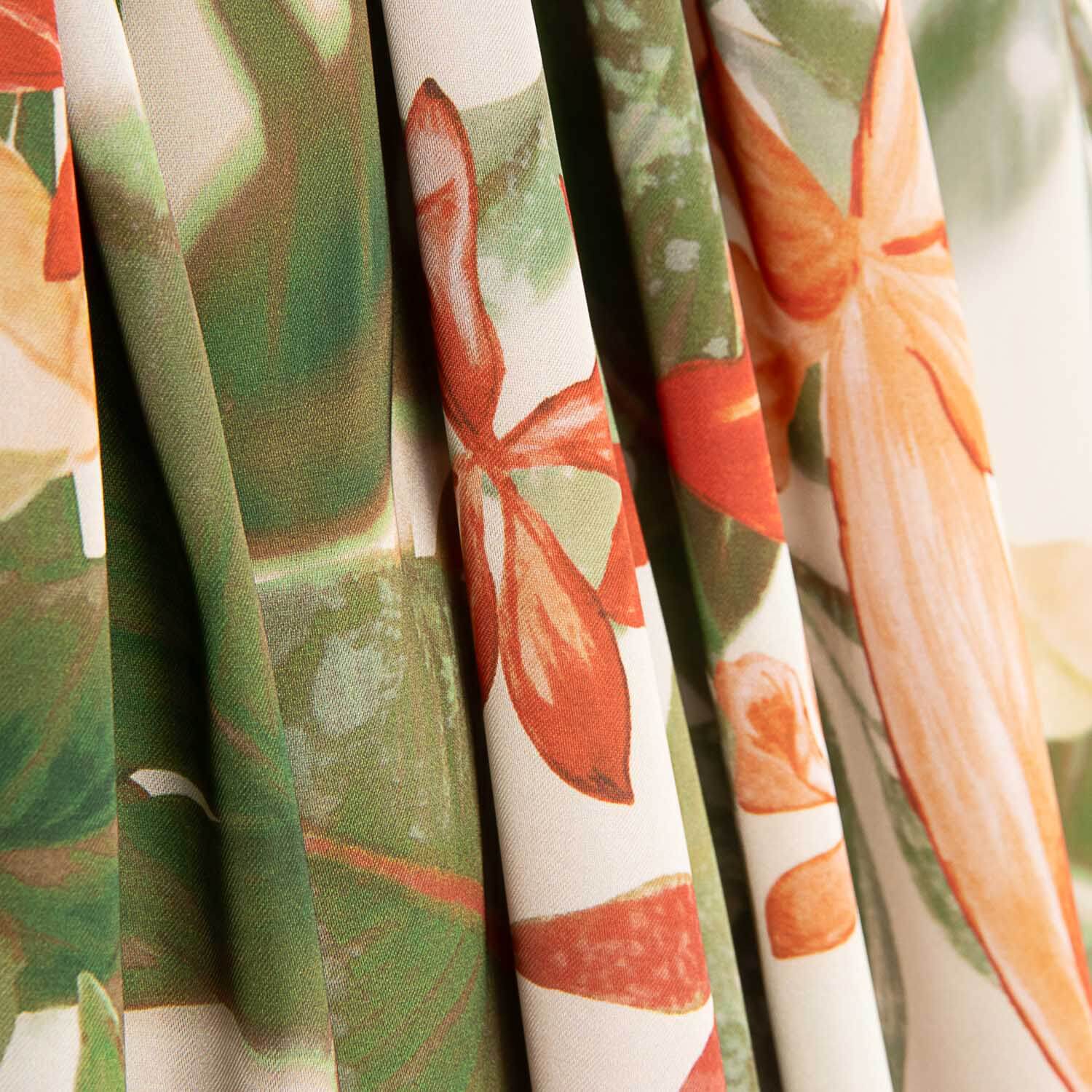 Cetim de poliéster com estampado de orquídeas tropicais - Ribes y Casals