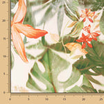 Cetim de poliéster com estampado de orquídeas tropicais - Ribes y Casals