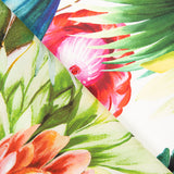 Cetim Seda Natural Estampado Flor Tropical Branca - Ribes y Casals