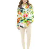 Cetim Seda Natural Estampado Flor Tropical Branca - Ribes y Casals