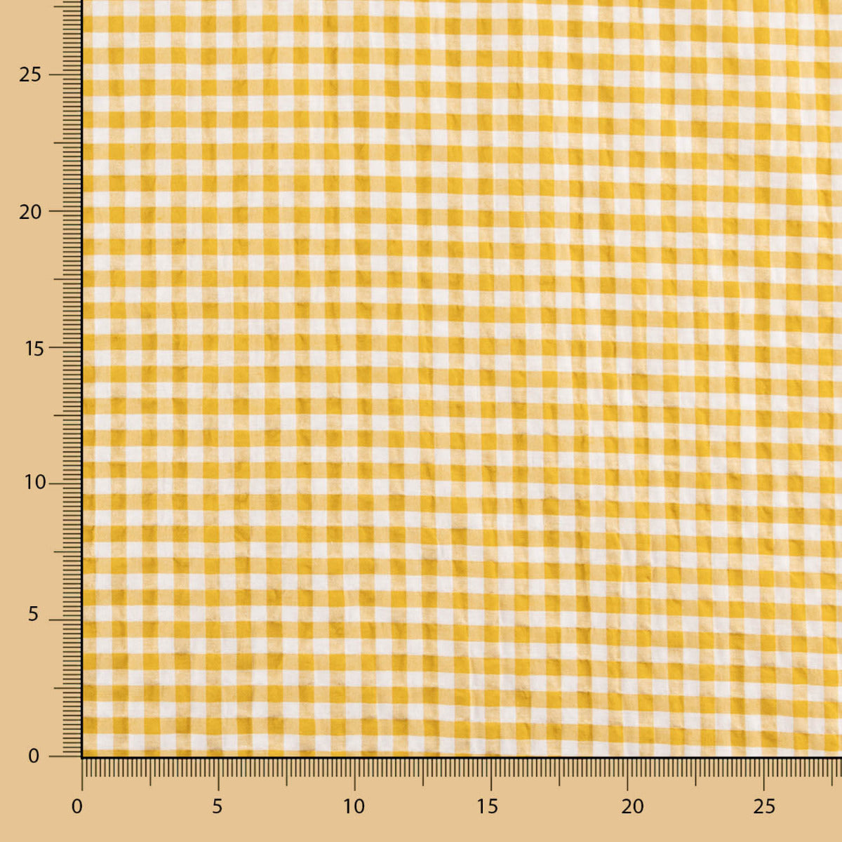 Seersucker Xadrez Mini Açafrão - Ribes y Casals