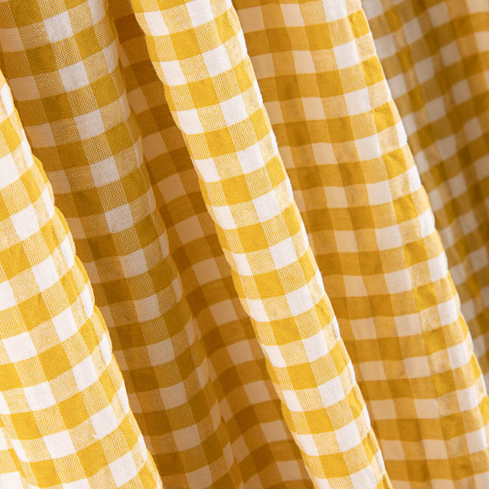 Seersucker Xadrez Mini Açafrão - Ribes y Casals
