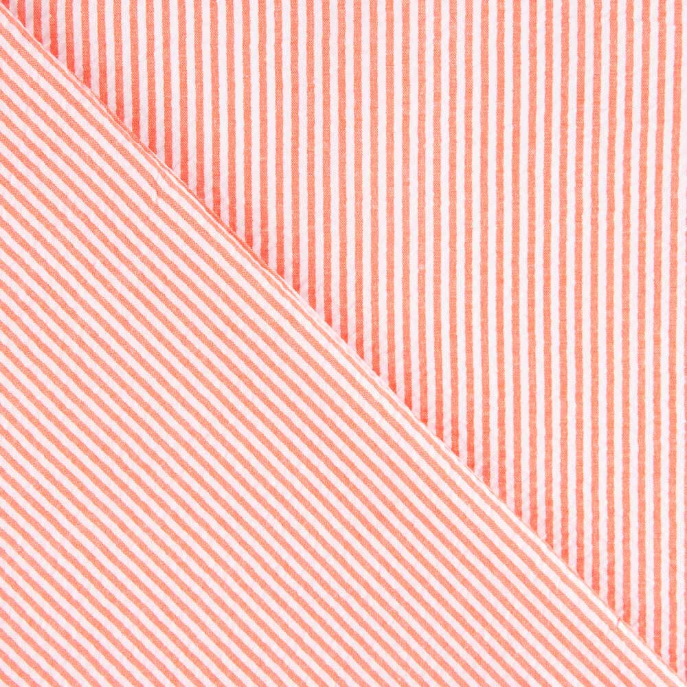 Seersucker Riscas Vichy Mini Tangerina - Ribes y Casals