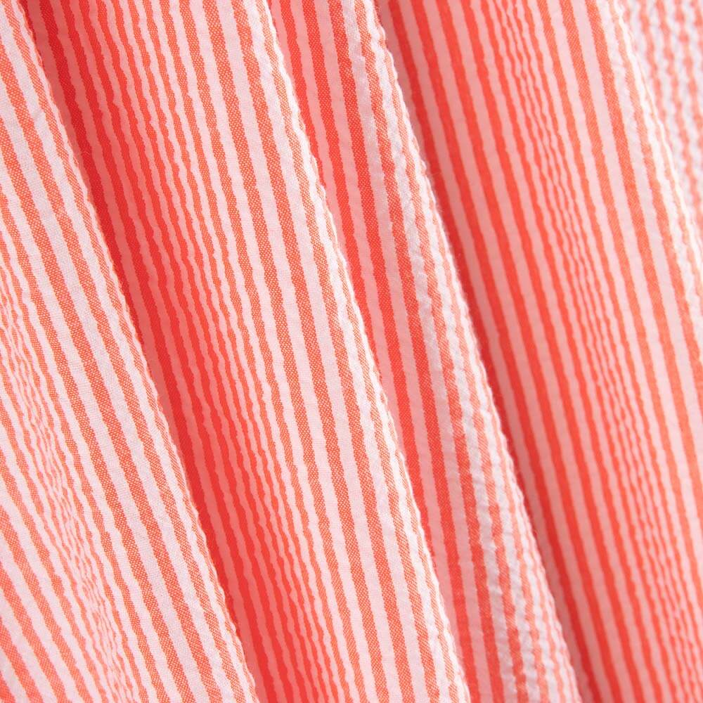 Seersucker Riscas Vichy Mini Tangerina - Ribes y Casals