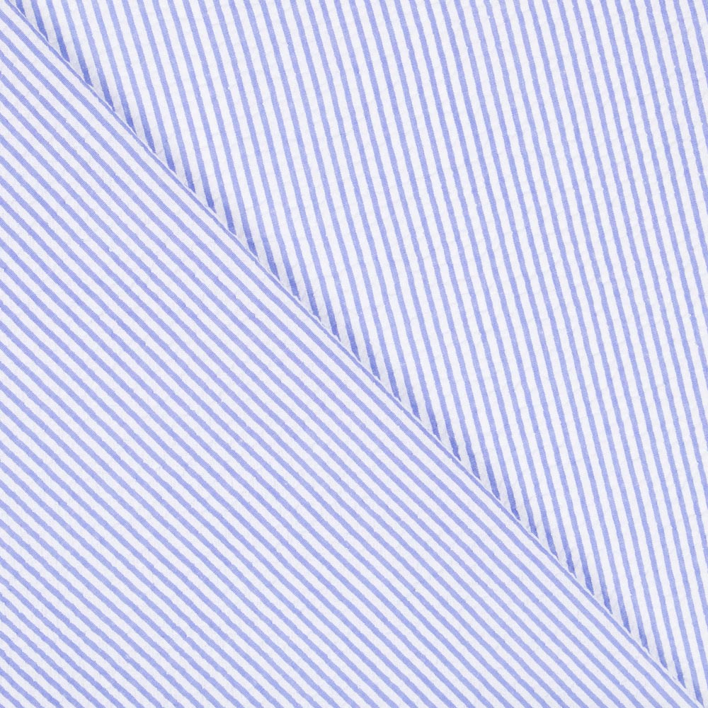 Tela Seersucker Rayas Azul - Ribes y Casals