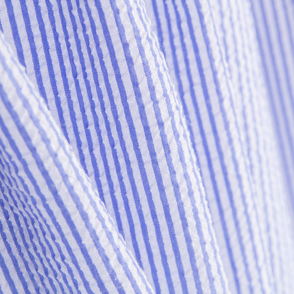 Tela Seersucker Rayas Azul - Ribes y Casals