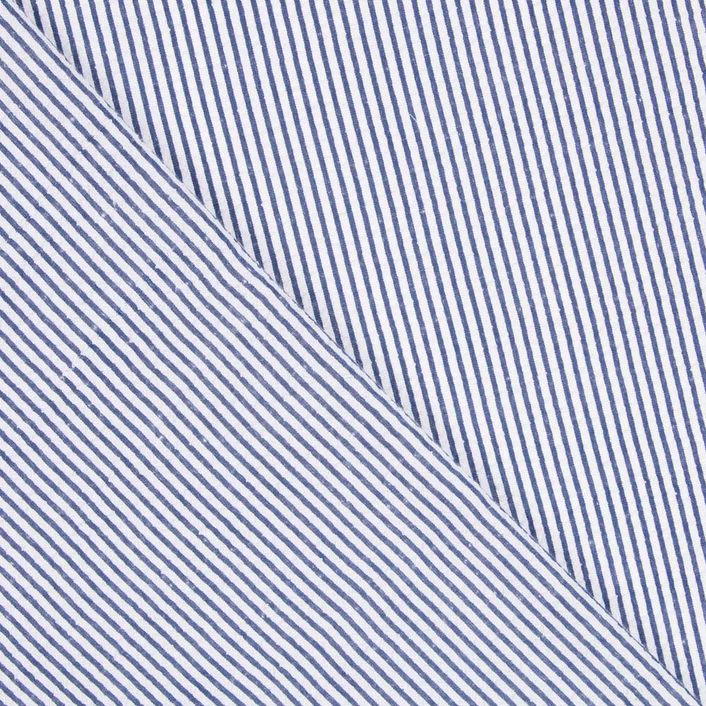 Tela Seersucker Rayas Marino - Ribes y Casals