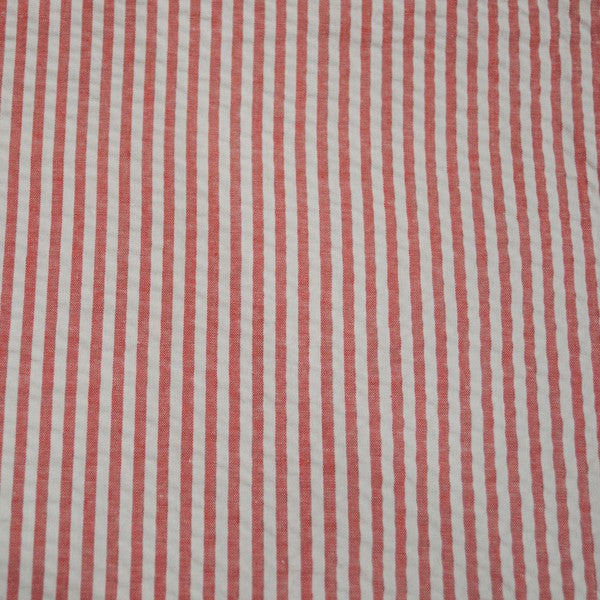 Seersucker listrado vermelho - Ribes y Casals