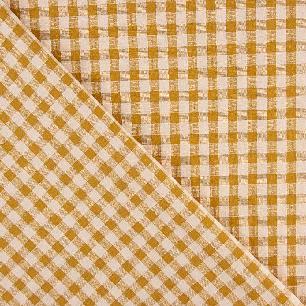 Algodón Seersucker Cuadro Medio Ocre - Ribes y Casals
