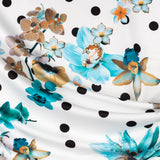 Tecido Stertch Palmeiras Azul - Ribes y Casals