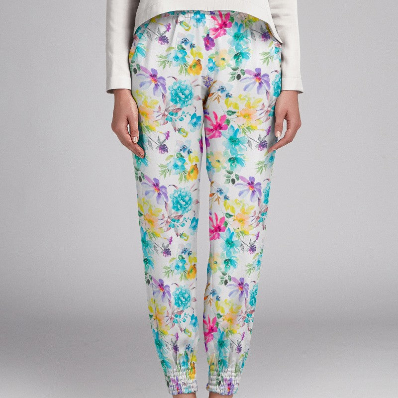 Tecido Stertch Palmeiras Azul - Ribes y Casals