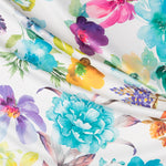 Tecido Stertch Palmeiras Azul - Ribes y Casals