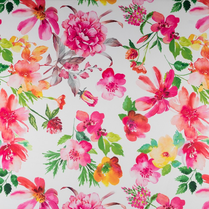 Tecido Stertch Palmeiras Azul - Ribes y Casals