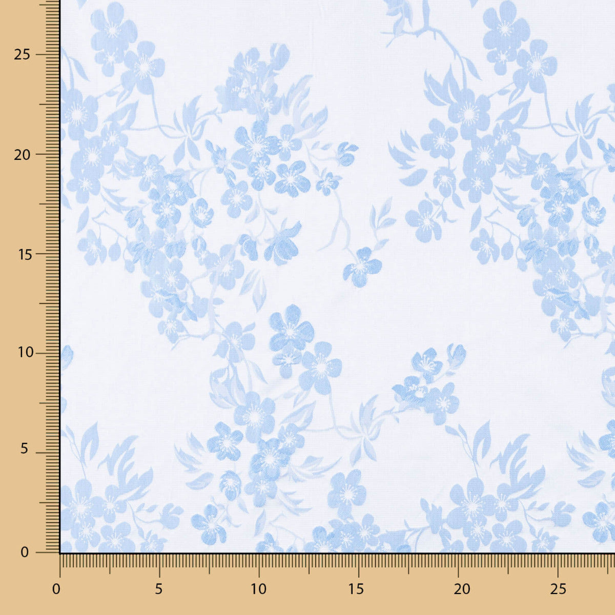 Tafetá Jacquard Flores Azuis - Ribes y Casals