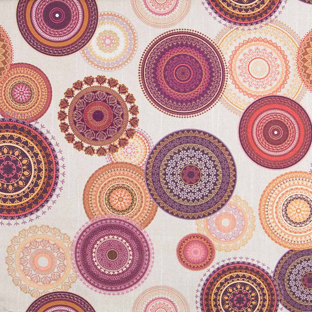 Tecido Estofamento Algodão Mandala Pedra - Ribes y Casals