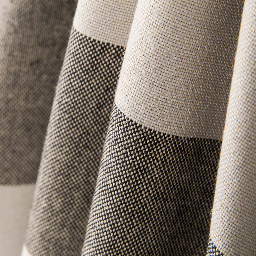 Tecido Estofamento Algodão Riscas Preto - Ribes y Casals