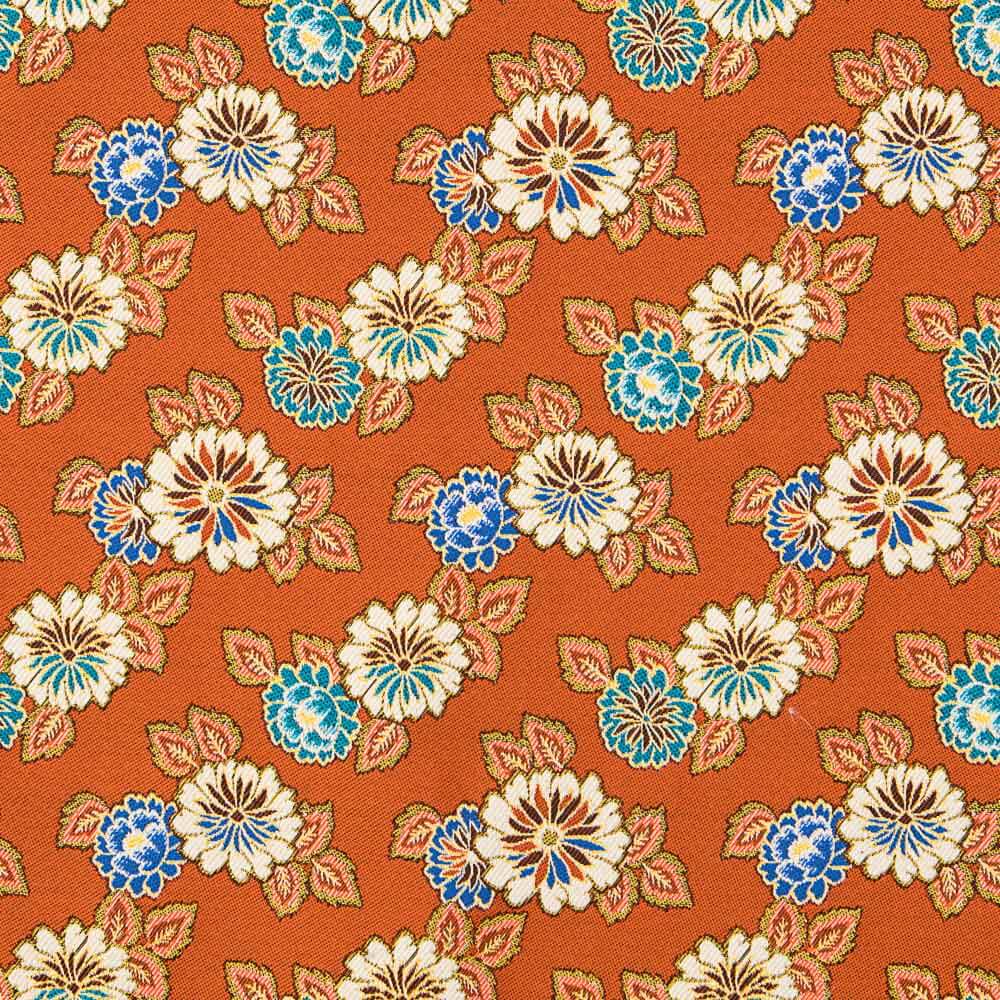 Tapicería Jacquard Floral Naranja Brillante - Ribes y Casals