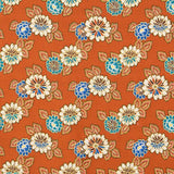 Tapicería Jacquard Floral Naranja Brillante - Ribes y Casals