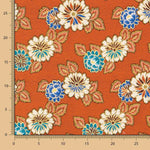 Tapicería Jacquard Floral Naranja Brillante - Ribes y Casals