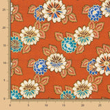 Tapicería Jacquard Floral Naranja Brillante - Ribes y Casals