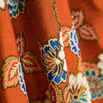 Tapicería Jacquard Floral Naranja Brillante - Ribes y Casals