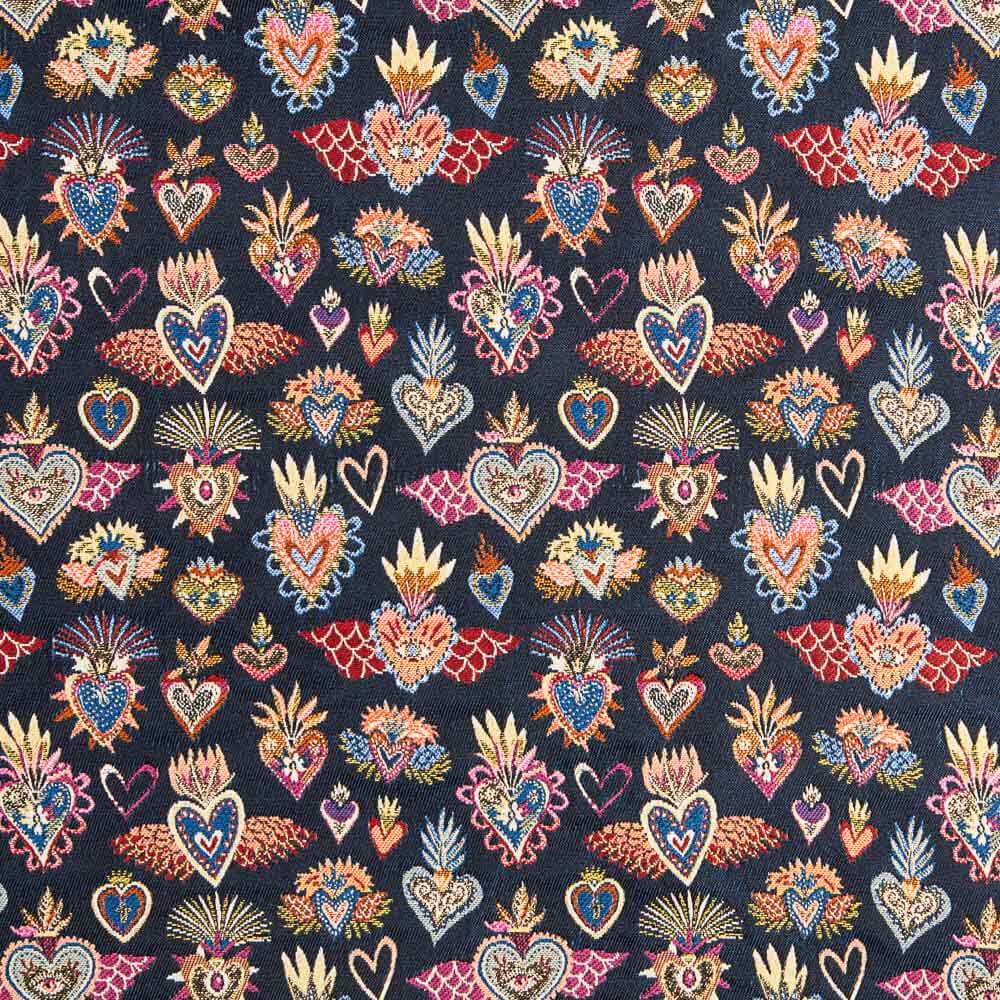 Estofos Jacquard Fantasía Azul Noite - Ribes y Casals