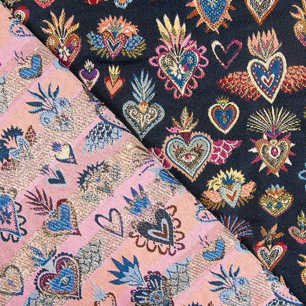 Estofos Jacquard Fantasía Azul Noite - Ribes y Casals