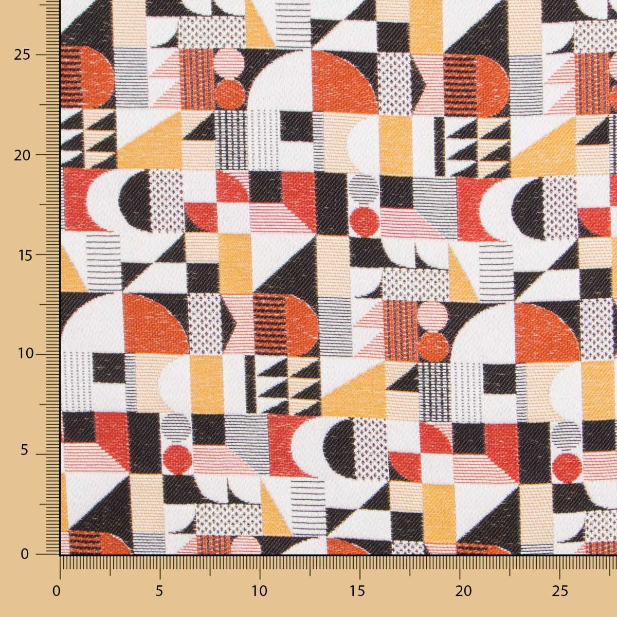 Estofamento Jacquard Geométrico Vermelho - Ribes y Casals