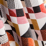 Estofamento Jacquard Geométrico Vermelho - Ribes y Casals