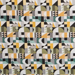 Estofamento Jacquard Geométrico verde - Ribes y Casals