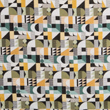 Estofamento Jacquard Geométrico verde - Ribes y Casals