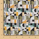 Estofamento Jacquard Geométrico verde - Ribes y Casals