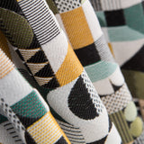 Estofamento Jacquard Geométrico verde - Ribes y Casals