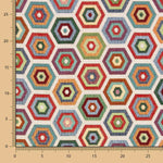 Estofamento Jacquard Hexágonos Multicoloridos - Ribes y Casals
