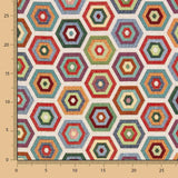 Estofamento Jacquard Hexágonos Multicoloridos - Ribes y Casals