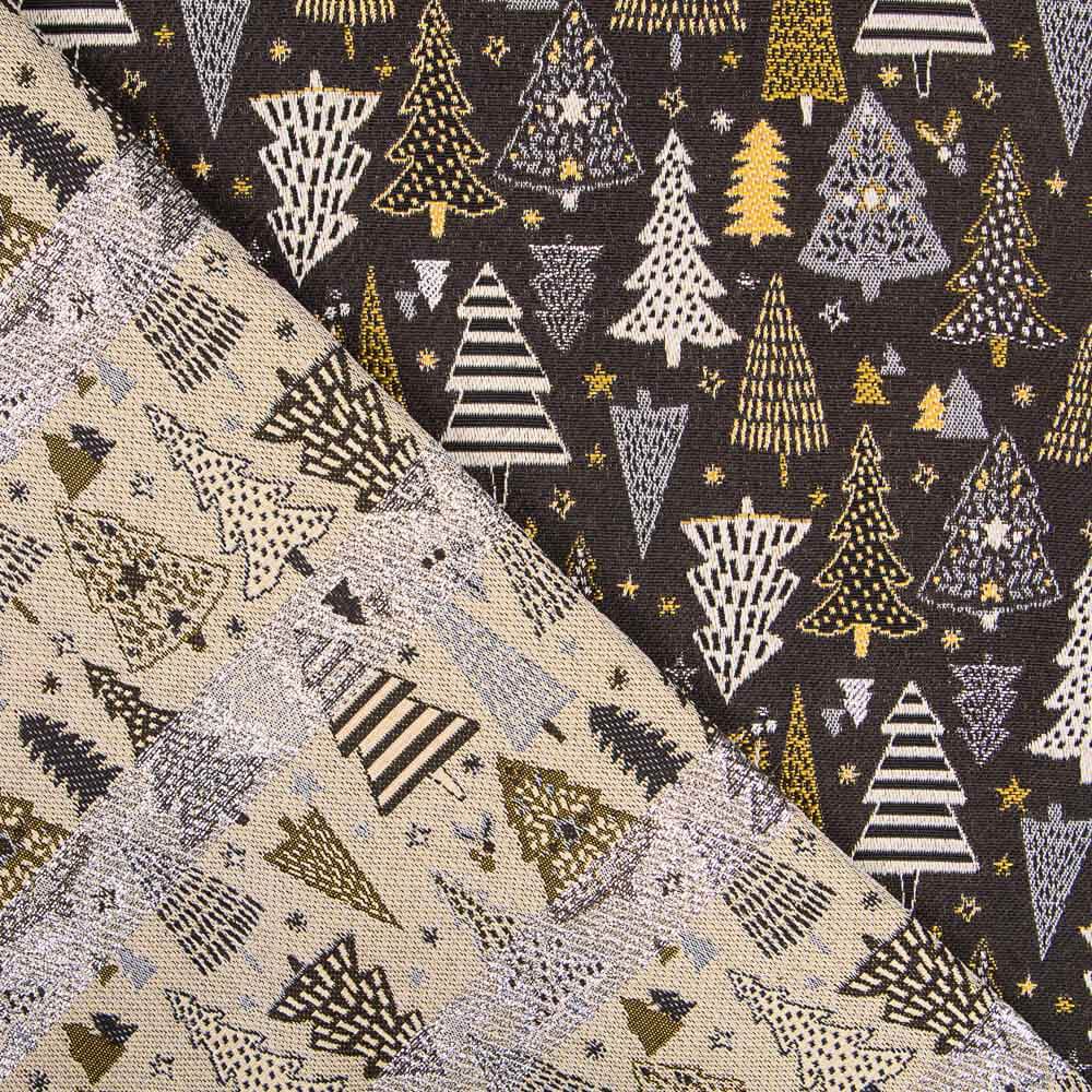 Estofos Jacquard Natal Preto - Ribes y Casals