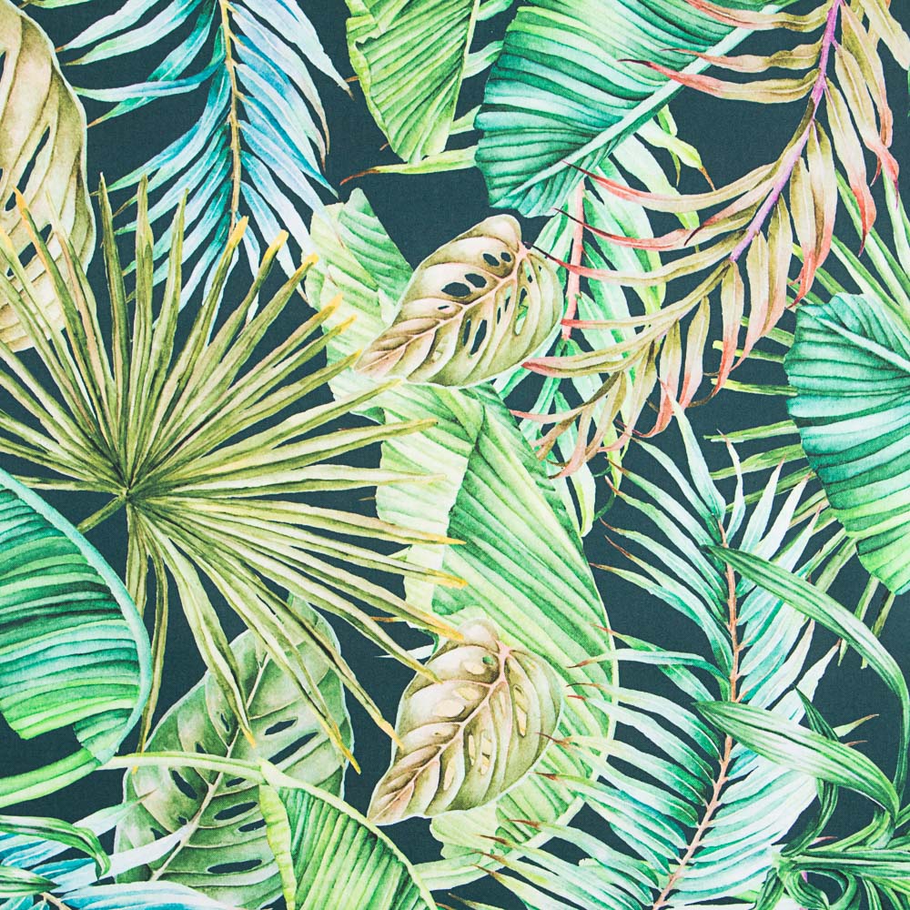 Tecido para Estofos Panamá Tropical Escura - Ribes y Casals